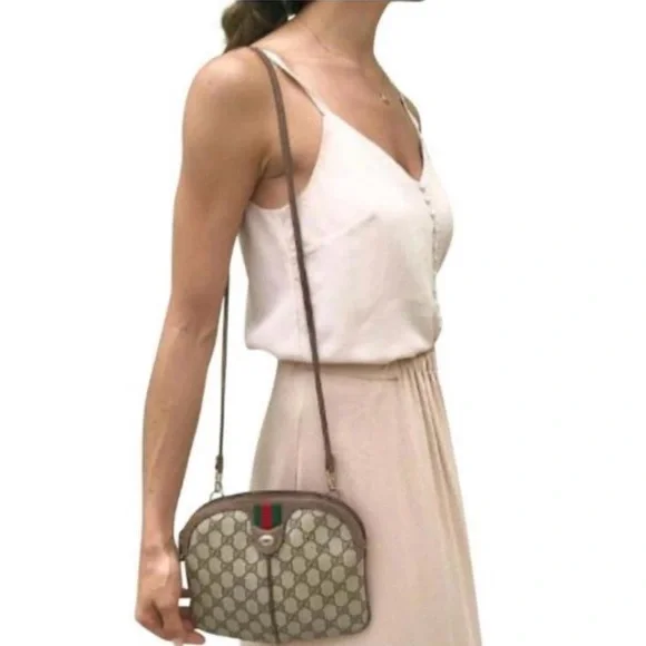 Gucci authentic brown monogram canvas crossbody bag